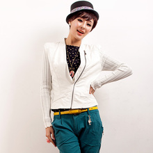 2012春装vero新款短款海宁幸运阁水洗PU皮衣外套女款机车服moda