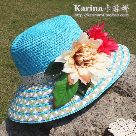 韩版遮阳草帽 沙滩帽女式夏天帽子遮阳防晒折