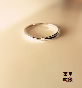  925纯银戒指 简约 瑞士钻单钻戒指 钻戒 经典设计 女