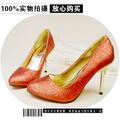 C230红色时尚百搭婚鞋高跟鞋时尚单鞋漂亮女鞋限量款暴款特价