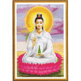 坐莲观音 菩萨 滴水观音 宗教人物 佛像 印花十字绣 观世音菩萨