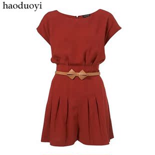  haoduoyi 欧美风超美复古蝙蝠袖连体裤连衣裤 无腰带 5码全