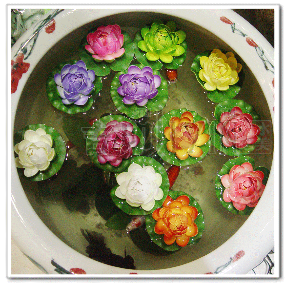 鱼缸 水族箱假荷花小荷花仿真 莲花PU材料荷花莲花睡莲大小号12色
