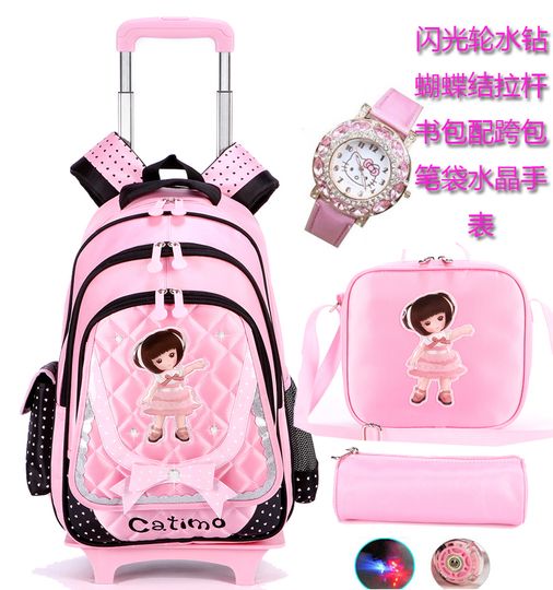 小学生拉杆书包女生可爱公主粉色拉杆书包女小学生大拉杆包3-6|msdalam kategori Toy/bayi/teka-teki/blok bangunan/model, pakej kanak-kanak/Backpack/beg, Beg troli - dari Buy2taobao.com untuk memberikan perkhidmatan ejen Taobao profesional membeli