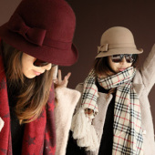 Choke a small pepper wool dome ceremony hat pots hat Korean Korean female winter big butterfly