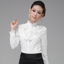 璨盛2012春装新款复古修身职业装长袖女士衬衫OL女款白色衬衣韩版