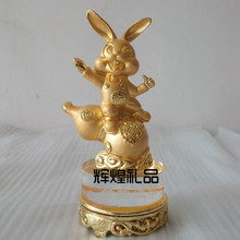 Regalos de empresa enviar festivo oro regalo conejo conejo recuerdo Fu (aleación de + cristal) la promoción