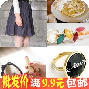  韩国饰品批发 韩版多彩食指指环 糖果彩色多切面人工钻戒指/指环