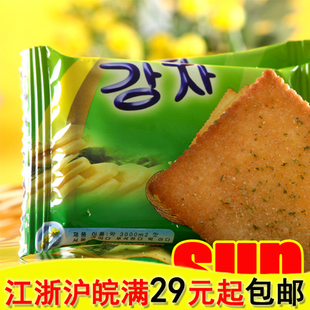  新品 韩国进口零食品 薯工坊薄脆饼干360g 36小包 海苔味