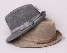 帽子王capking<span class=H>中</span><span class=H>老年</span>老头帽男士夏天超透气亚麻礼帽<span class=H>中</span>折帽