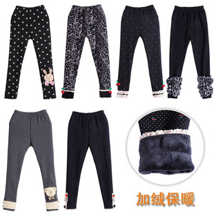  韩版女童秋冬装打底裤 中大童装加绒加厚儿童保暖打底裤 靴裤 999