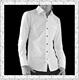 精致3扣纯棉白色长袖衬衫