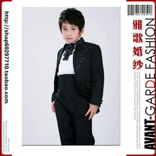 绣花男童小孩礼服西装花童礼服男童礼服演出服3-12岁儿童N0219