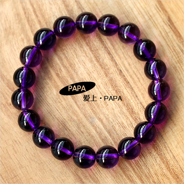 PAPA出品 爱情石 乌拉圭8MM至12MM紫水晶手链 智慧与爱情的结晶 PAPA出品 爱情石 乌拉圭8MM至12MM紫水晶手链 智慧与爱情的结晶