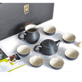 台湾陆宝茶具旋转功夫茶组9件套 禅风黑白可选 特价整套茶具包邮