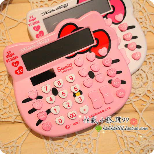 Hello Kitty 白色猫头型太阳能电池两用卡通计算器 办公文具 小号|msdalam kategori Kamus elektronik/buku kertas elektronik/alat tulis, Kalkulator - dari Buy2taobao.com untuk memberikan perkhidmatan ejen Taobao profesional membeli