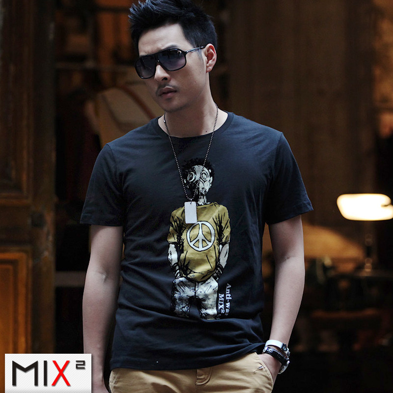 MIX2 夏装2012新品 男T恤 男装潮 短袖t恤 男士宽松t恤 L22T11<span class=H>C1</span>