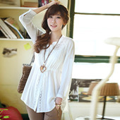If *, * Yu 2012 new hot shirt and long sections of complex Gulei Si self-cultivation was thin the drawstring wild shirt