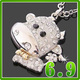 【满9.9元包邮】蝴蝶结 领结 满钻 牛牛 小牛 项链 <span class=H>毛衣链</span> 2112