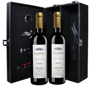  西班牙原瓶原装红酒 雷吉蒙干红皮质礼盒双支装 葡萄酒礼品 包邮