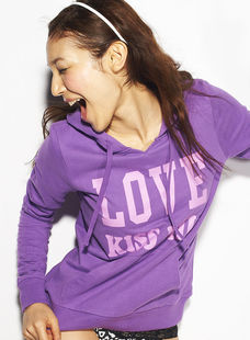Ms lanmiu Wei clothing 2012 spring clothing new style purple Hood comfort toe guard clothing