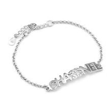 Plata de ley 925 pulsera de plata de ley pulsera de platino modelos femeninos Chanel Pulseras de plata Especiales