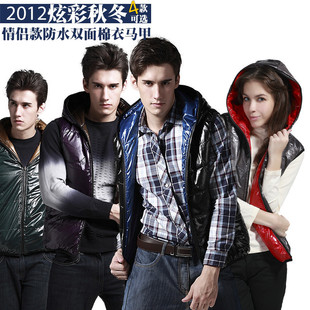  EASHIN 秋冬新品日韩休闲情侣棉衣双面穿男女款棉衣背心新品