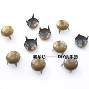  DIY配件/朋克铆钉/DIY柳钉/蘑菇钉/圆形爪钉 13MM,青铜色