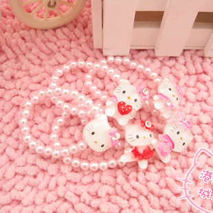  HELLO KITTY 珍珠手链儿童手链kitty手链可爱头绳 多款