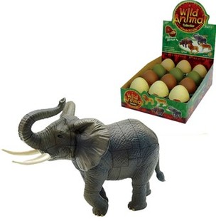 4D益智拼装玩具拼插野生动物恐龙蛋模型套装大象长颈鹿鳄鱼老鹰等