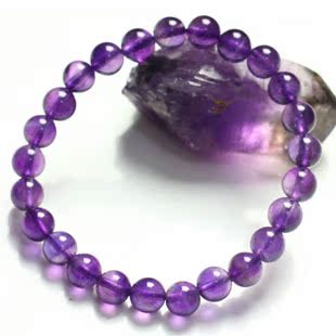  亲宝水晶 乌拉圭天然紫水晶 手链 女款饰品 女士极品霞紫款7MM