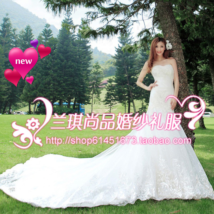 2013最新款 修身拖尾 新娘婚纱 抹胸时尚性感长拖尾婚纱 2013最新款 修身拖尾 新娘婚纱 抹胸时尚性感长拖尾婚纱