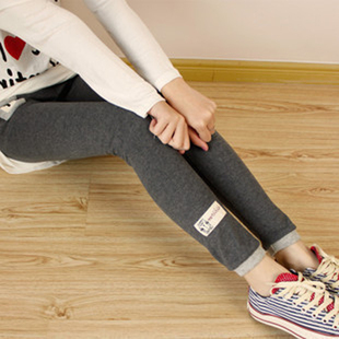  忆旅行冬女显瘦大码修身猫咪小猫打底裤九分裤加绒加厚小脚裤