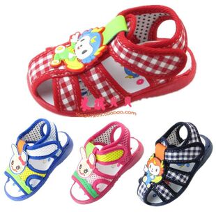  12新款儿童鞋 会叫儿童凉鞋 宝宝凉鞋 网布魔术贴儿童凉拖鞋