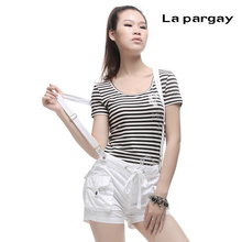 Lapargay条纹T恤女短袖修身显瘦 薄 2012夏装新款女装D332002