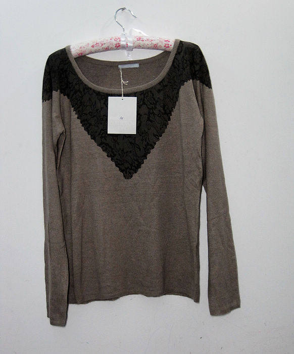 正品好货 出口女士<em>毛衣</em> 兔毛<em>纺织</em> <em>纺织</em>蕾丝图案