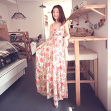 2012春装新款女装夏装新品波西米亚碎花夏季吊带长裙雪纺连衣裙子
