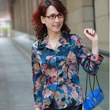 中老年香云纱女上衣 桑蚕丝真丝女衬衣 母亲节妈妈妈装FL710