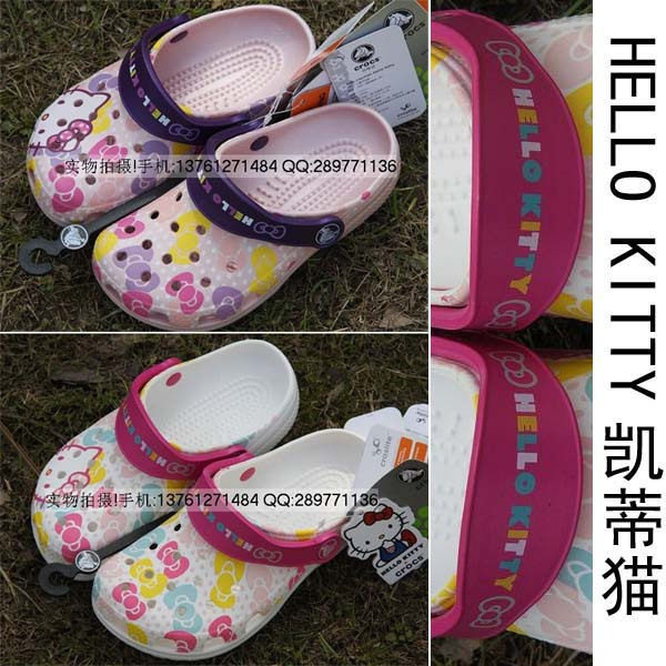2010新款绝对正品CROCS HELLO KITTY凯蒂猫洞洞鞋凉鞋蝴蝶结