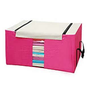  蓝格子牛津布杂物存储箱/整理箱/收纳箱/百纳箱，铁架支撑更结实