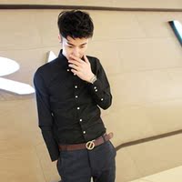 包邮!高品质韩版修身时尚<em>男士</em>衬衫<em>英伦范</em>特价