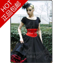 【S好名堂S】瘦腰专家,Corset红色缎面钢骨超短束腰/塑身腰封