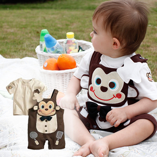 Baby clothes cotton baby short sleeve long sleeve overalls monkey Cook joined baby dress spring summer new style
