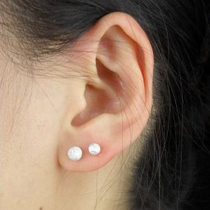  韩国小饰品 韩版 时尚个性磨砂球耳钉 耳环 男女通用 耳饰 批发