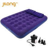 JILONG 塑胶植绒充气蜂窝立柱双人充气床垫 气垫床JL020256N