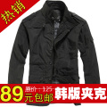 春秋新品 男士立领肩章设计舒适透气时尚休闲夹克外套衣服