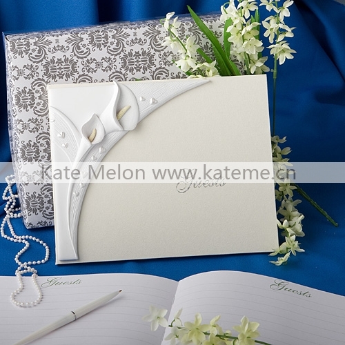 katemelon婚庆用品婚礼签到本商务签名册 新款百合签到簿 包邮 katemelon婚庆用品婚礼签到本商务签名册 新款百合签到簿 包邮
