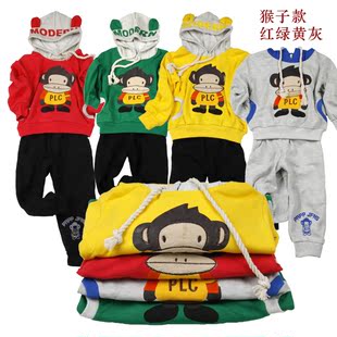  淘金币日韩个性原创儿童卡通图案男女童春秋款运动休闲套装1-5岁