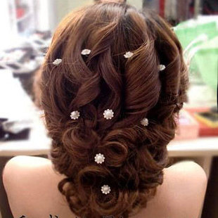  新娘发簪新娘饰品 新娘头饰 发饰 皇冠婚礼结婚饰品发型U型针头饰