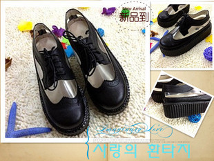  夏季新款VIVI韩版真皮厚底松糕单鞋学生休闲鞋英伦复古女鞋潮